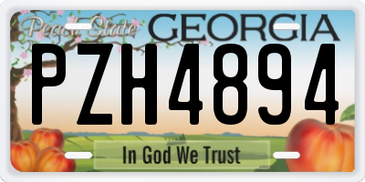 GA license plate PZH4894