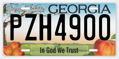 GA license plate PZH4900