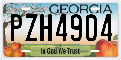 GA license plate PZH4904