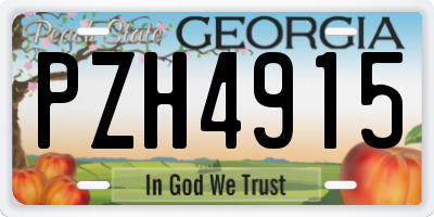 GA license plate PZH4915
