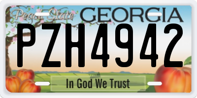 GA license plate PZH4942