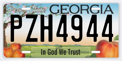 GA license plate PZH4944