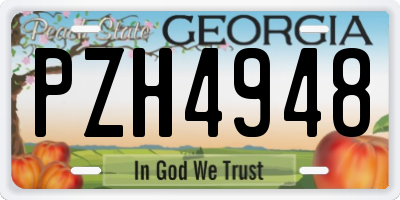 GA license plate PZH4948
