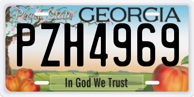 GA license plate PZH4969