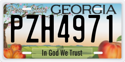 GA license plate PZH4971
