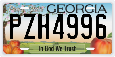 GA license plate PZH4996