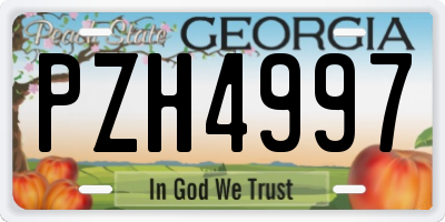 GA license plate PZH4997