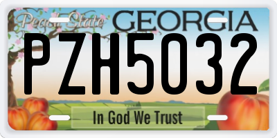 GA license plate PZH5032
