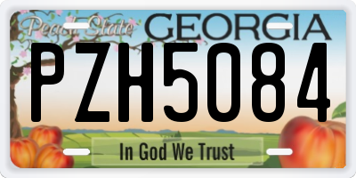 GA license plate PZH5084