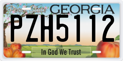 GA license plate PZH5112
