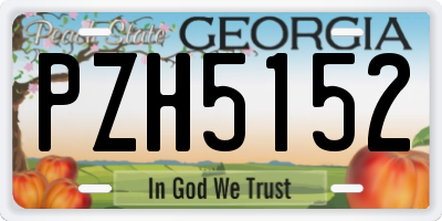 GA license plate PZH5152