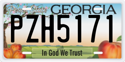 GA license plate PZH5171