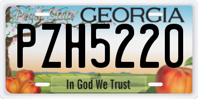 GA license plate PZH5220