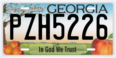 GA license plate PZH5226