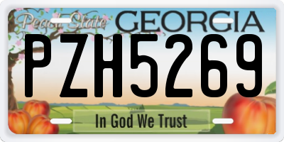 GA license plate PZH5269