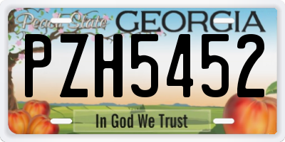 GA license plate PZH5452