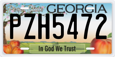 GA license plate PZH5472