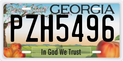 GA license plate PZH5496