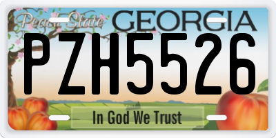 GA license plate PZH5526