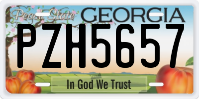 GA license plate PZH5657
