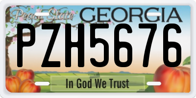 GA license plate PZH5676