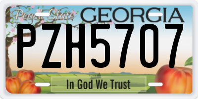 GA license plate PZH5707