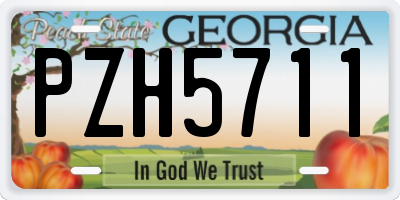 GA license plate PZH5711