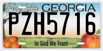 GA license plate PZH5716