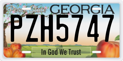 GA license plate PZH5747