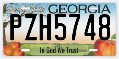 GA license plate PZH5748