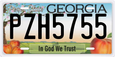 GA license plate PZH5755