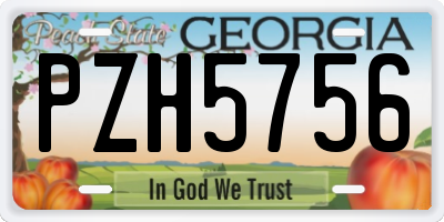 GA license plate PZH5756