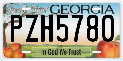 GA license plate PZH5780