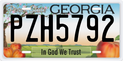 GA license plate PZH5792