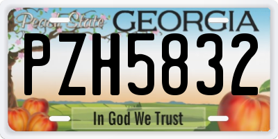 GA license plate PZH5832