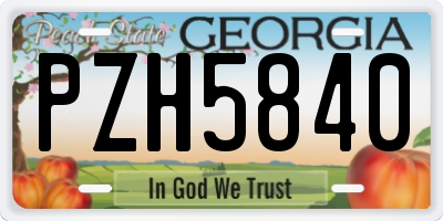 GA license plate PZH5840
