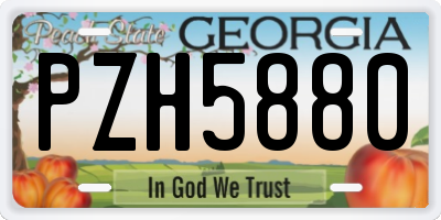 GA license plate PZH5880