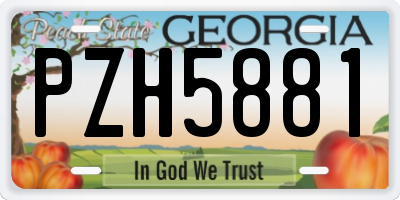 GA license plate PZH5881