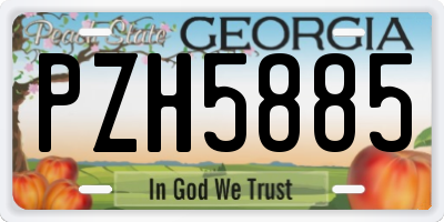 GA license plate PZH5885