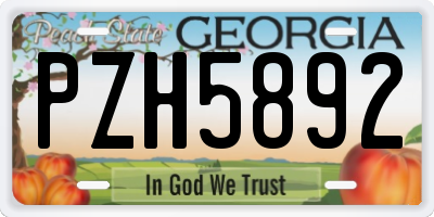 GA license plate PZH5892