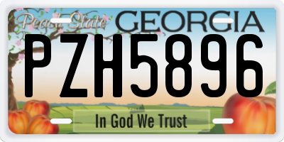 GA license plate PZH5896