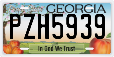 GA license plate PZH5939