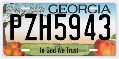 GA license plate PZH5943