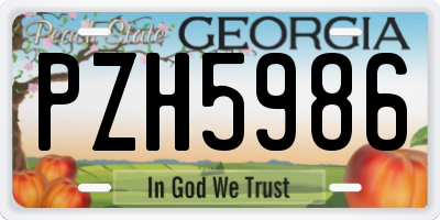 GA license plate PZH5986