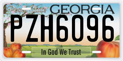 GA license plate PZH6096