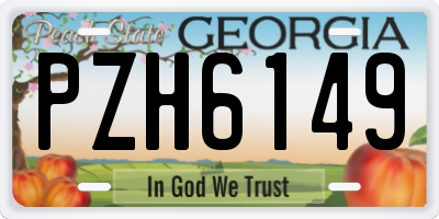 GA license plate PZH6149