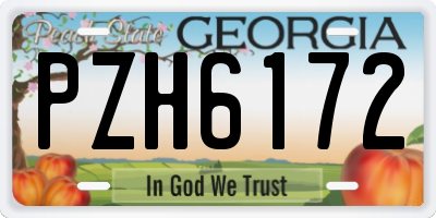 GA license plate PZH6172