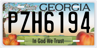 GA license plate PZH6194