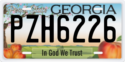 GA license plate PZH6226