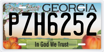 GA license plate PZH6252